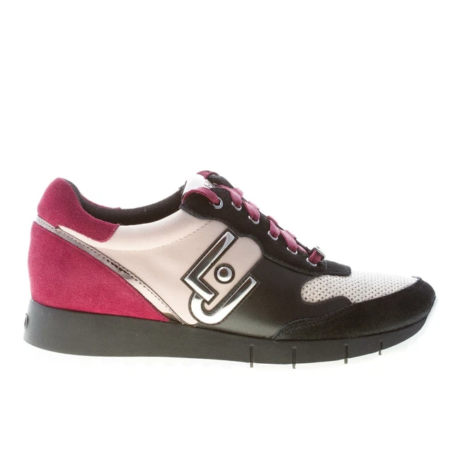 LIU JO CHAUSSURES femme Black and ruby suede and leather Gigi 02