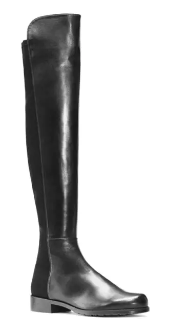 Stuart Weitzman 5050 Over-The-Knee Boot in Black Leather sz 8.5B