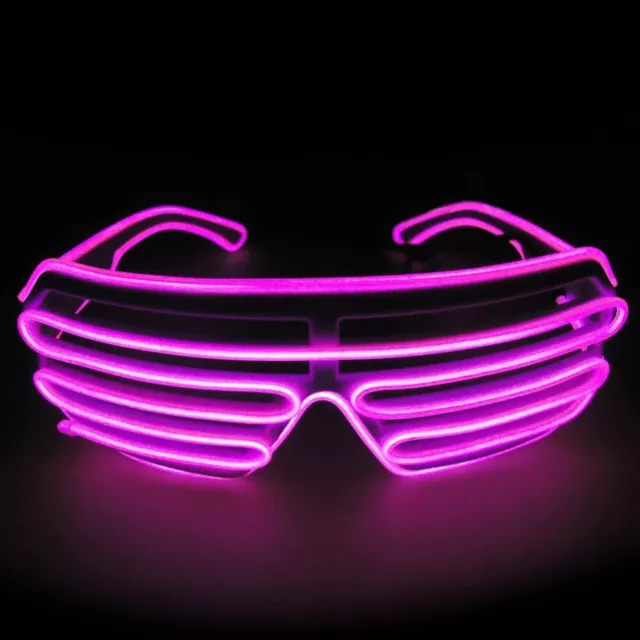 new El Wire Fashion Neon LED Light Up Shutter Shaped Glasses Rave Costume Party