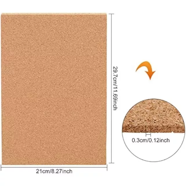 10 Pack Cork Sheets Mat 3mm thick 12x8 Inch for Party Wall Decoration DIY Crafts 3