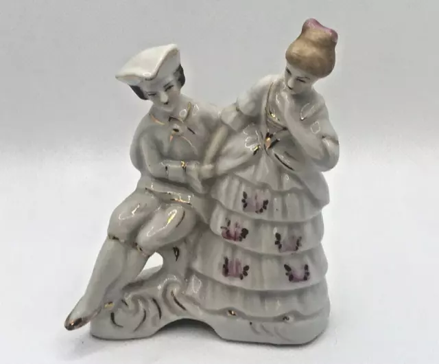 Occupied Japan Porcelain Figurine Victorian Colonial Courting Couple Vintage