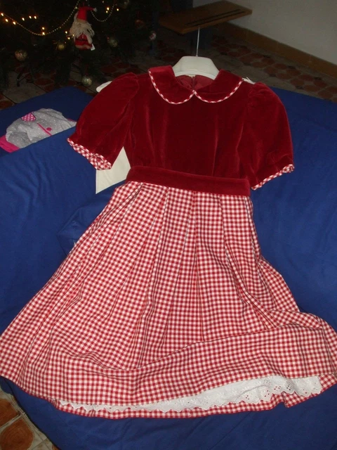 Abito vestito velluto e lana bambina bimba 8 anni per le feste eccezionale