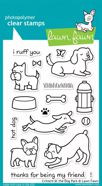 Lawn Fawn Critters At The Dog Park 4X6 Clear Stamp Set