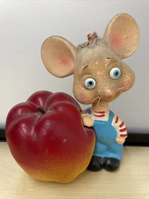 Vintage Topo Gigio Mouse Shaking Head Apple Piggy Bank Bobblehead Rossini Flock
