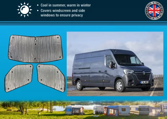 RENAULT MASTER THERMAL Insulate Blackout Blinds Screens NV400 Movano 9p Set  2015 £199.99 - PicClick UK