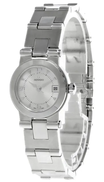 Movado Vizio Stainless Steel Silver Dial Bracelet Women's Watch 1605698S