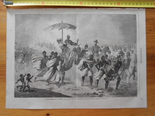 P41 / Engraving / The Queen Of Madagascar Going To The Promenade