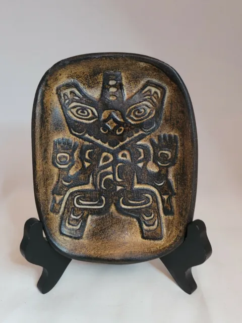Haida Bear Ruth Meechan Red Clay Canadian Pottery Dish Tingit Totem Handmade