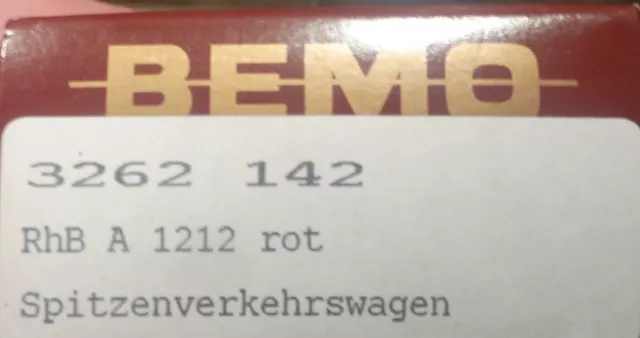 BEMO   3262 142   (H0m)   Personenwagen RhB - 1. Klasse + OVP - unbenutzt 2