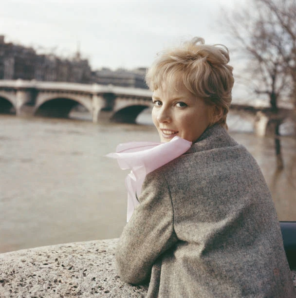 British Singer And Actress Petula Clark Posed Beside The River Seine OLD PHOTO