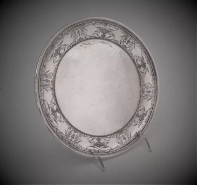 International Hand Hammered Sterling Silver Footed Tray