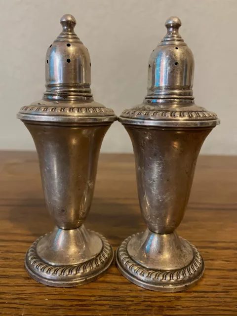 Vintage Crown Sterling Silver Salt & Pepper Shakers