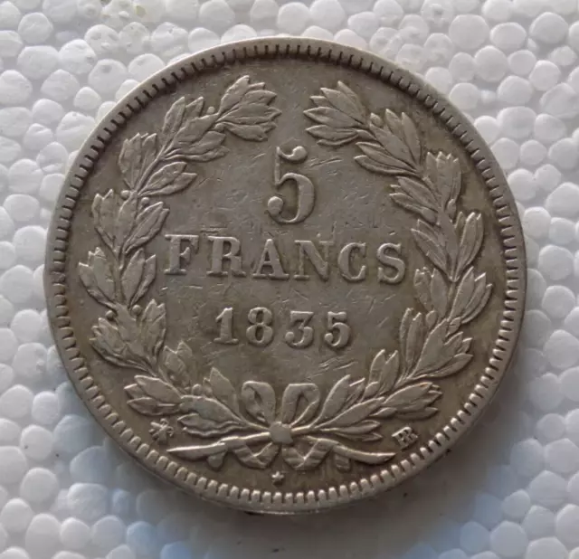 Francia 5 Franchi 1835 Zecca Bb  Argento 900/1000 Luigi Filippo (1830-1848)