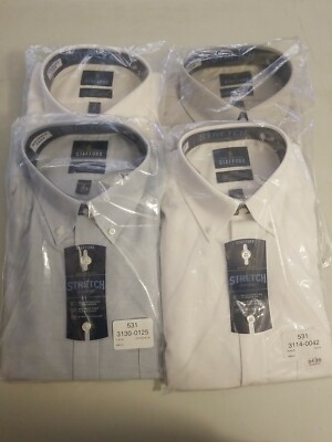 Stafford Mens Stretch Oxford Dress Shirt Wrinkle Free Long Sleeve Multiple Fit