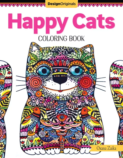 Happy Cats Advanced Colouring Book by Oxana Zaika (Paperback) New