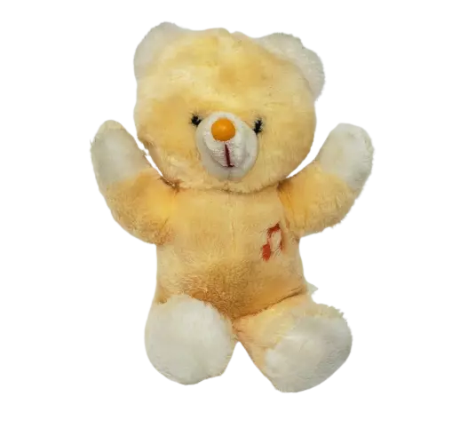 12" Vintage Dan Dee Yellow Musical Wind Up Teddy Bear Stuffed Animal Plush Toy