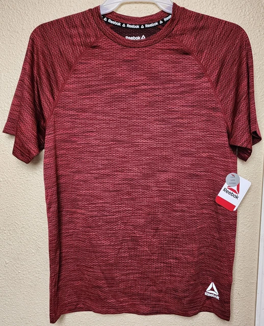 Reebok Men's Garnet Heather Short Sleeve T-Shirt Space Dye Tee Size S BRAND NEW