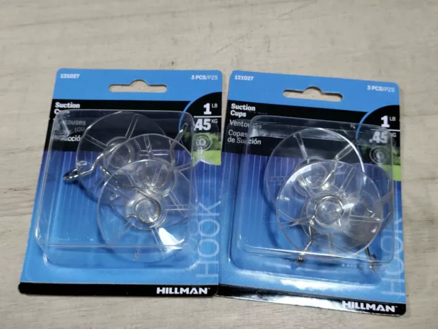 Hillman Pressure Mount Suction Cups 121029 LOT OF 4x 2 SUCTIONS PER PACK