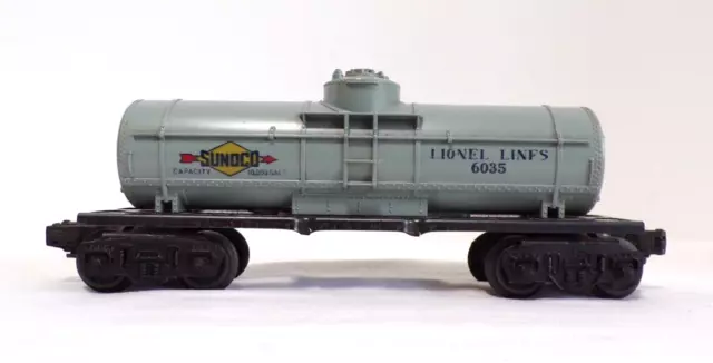 Vtg Post War Lionel No. 6035 SUNOCO TANK CAR With Box - O Gauge - See Below