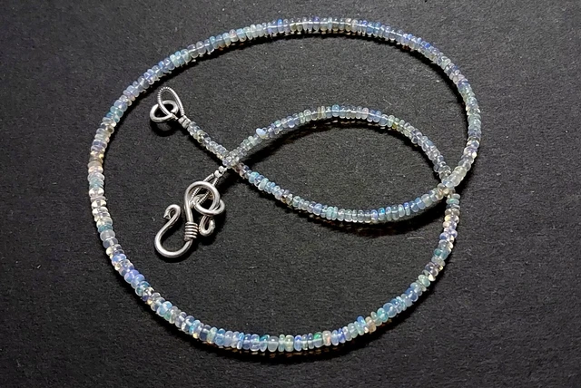 16 " Pouce Collier Naturel Éthiopien Opale Rondelle Lisse 2.5-3.5mm Perles