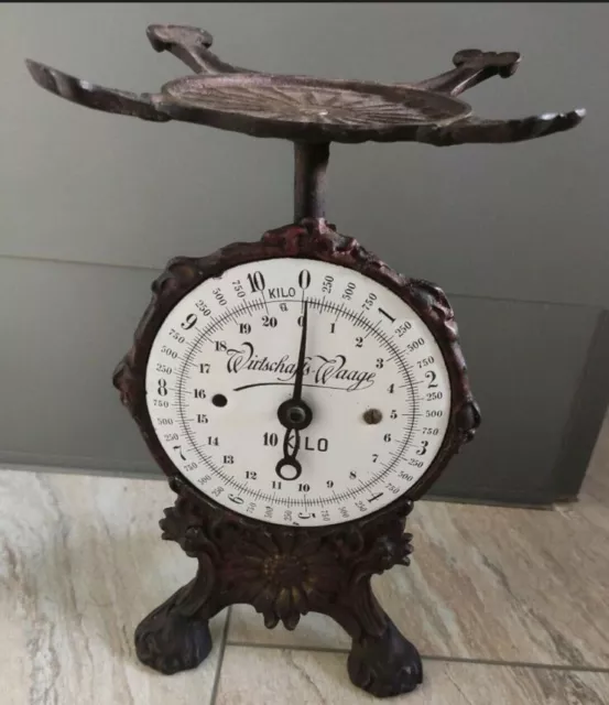 Wirtschaftswaage Gußeisen Antik, Vintage Küchenwaage shabby chic Deko