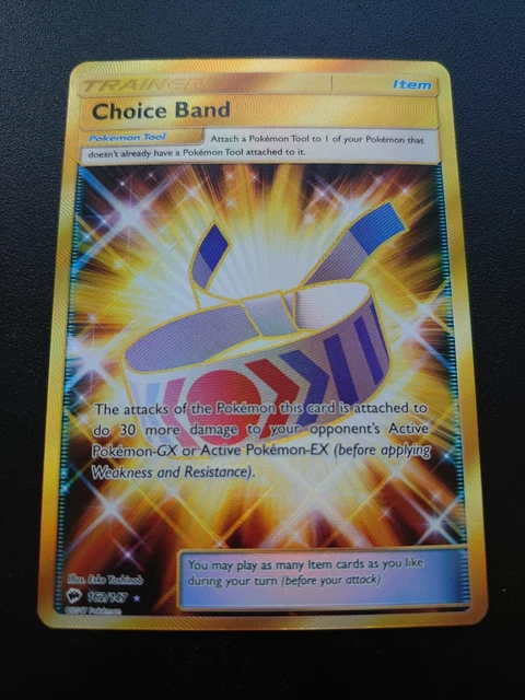 Pokemon Tcg Burning Shadows Choice Band Gold Secret Rare Near Mint 162/147