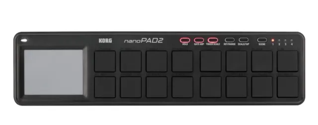 Korg NANOPAD2-BK 16 USB-Drumpad 16 Tasten Stereo Audio Zubehör Controller GUT