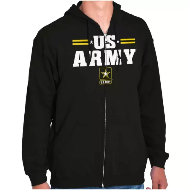US Army Military Armed Forces Combat Veteran Sweatshirt Zip Up Hoodie Men Women