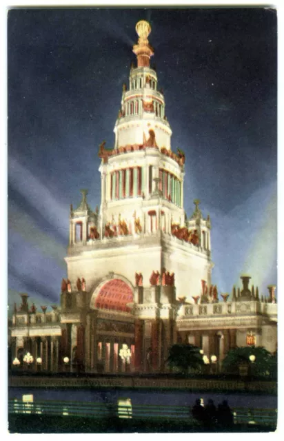 1915 Ppie San Francisco Panama-Pacific Expo "Tower Jewels Illumination" Postcard