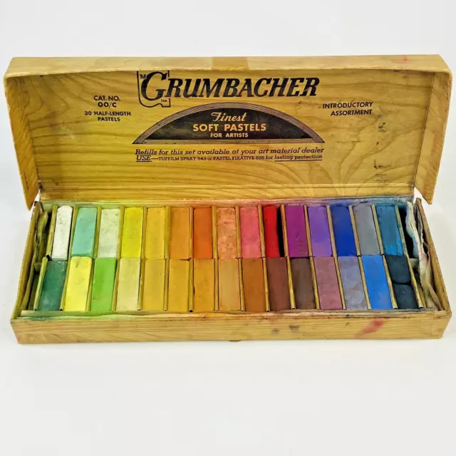 Vintage Grumbacher Finest Soft Pastels For Artists Cat. No. 1 Box