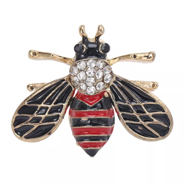Coat Brooch Pin Elegant Adorable Mini Bee Set with Shimmering Rhinestones Enamel