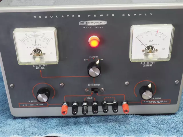 Heathkit IP-32 High Voltage Power Supply, Restored, Clean, Tested, 48 Pictures!