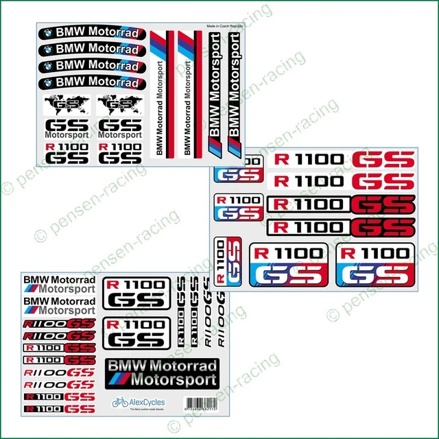 110cc Racing Sticker BMW MOTORRAD MOTORSPORT Racing R1100GS Laminated Decals Stickers Kit £ ...