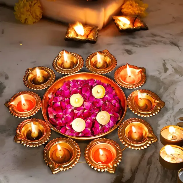 Urli Bowl for Home Decor Decorative Diya Flower Shape Flower | Diwali Decoration