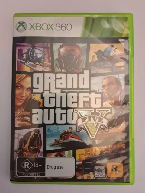 Xbox 360 - (GTA 5) Grand Theft Auto V 2 Disc Set w/ Manual -Tested -No Map