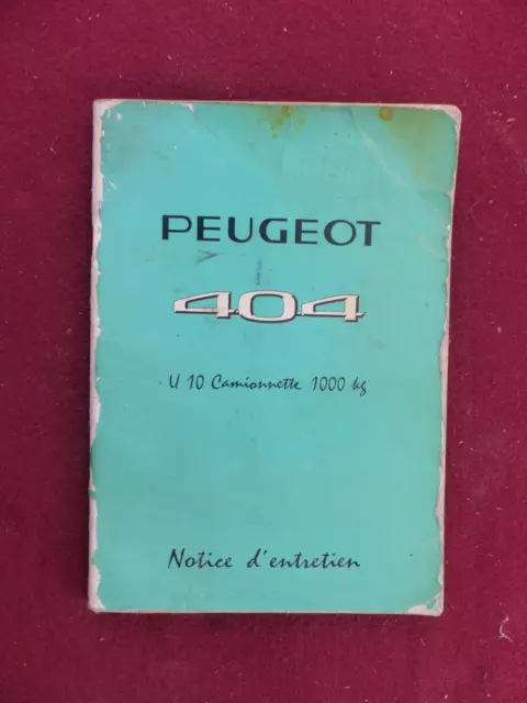 livret  ENTRETIEN pour PEUGEOT 404 de 1973