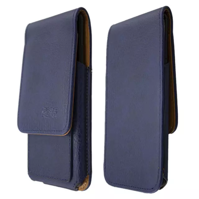 caseroxx Flap Pouch for HOMTOM S16 in blue made of real leather
