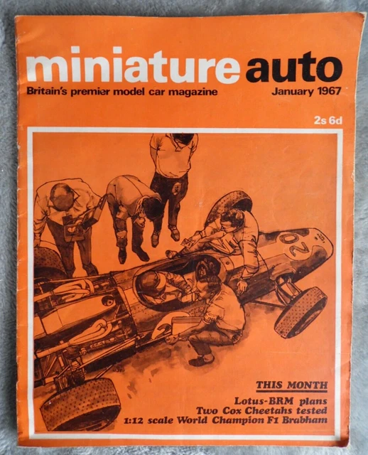 MODEL CAR MAG, MINIATURE AUTO, Slot Rail Racing Jan 1967 Lotus-BRM, F1 ...