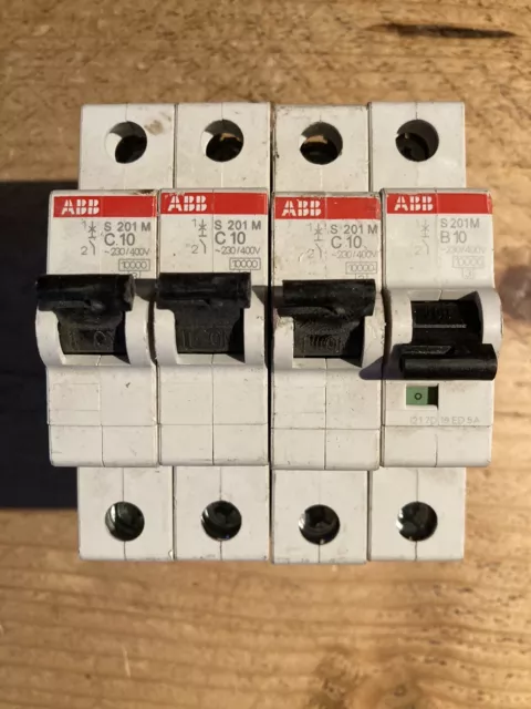 4x ABB S201M 10amp MCB’s BS60898