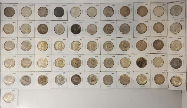 1964 Kennedy Half Dollars 90% Silver Kennedy Coin Face Junk Silver