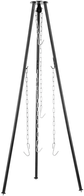 Dreibein Grill mit 4 Kette & 3 Haken verstellbare Dreibein-Gestell 70x70x131cm
