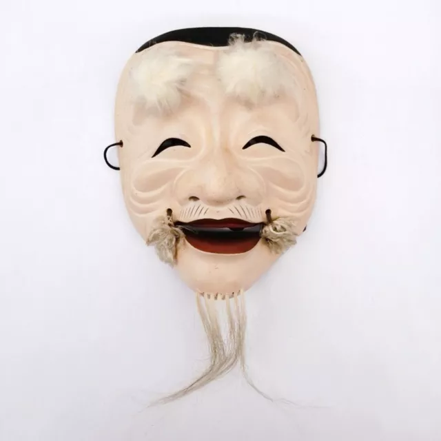 Japanese OKINA Mask Vintage NOH Old Man Ornament Interior MSA020