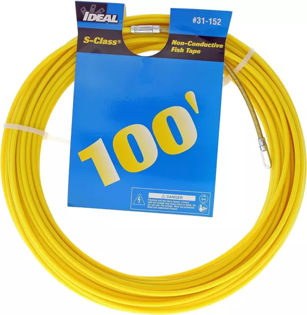 IDEAL Electrical 31-152 S-Class Fiberglass Fish Tape – 100 Ft., Non-Conductive F