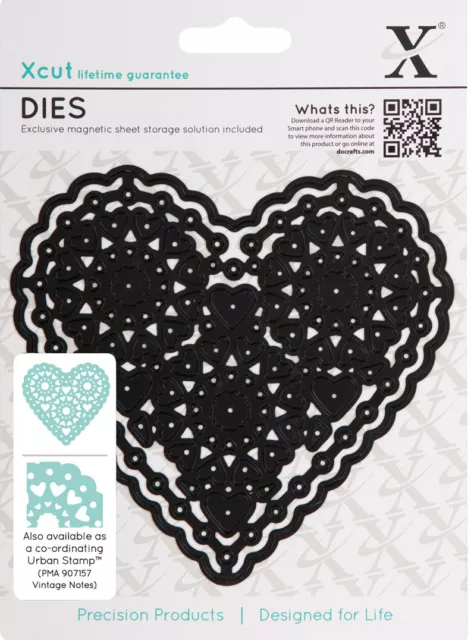 X cut 1 piece die 'Filigree Heart' Use Xcut, sizzix, big shot etc.