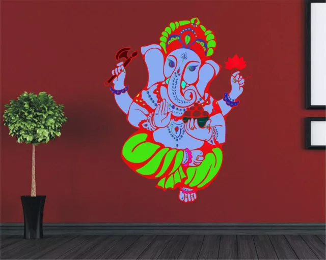 Indian Traditional Shree Ganesh Wall Sticker Multicolor for Living Room decor