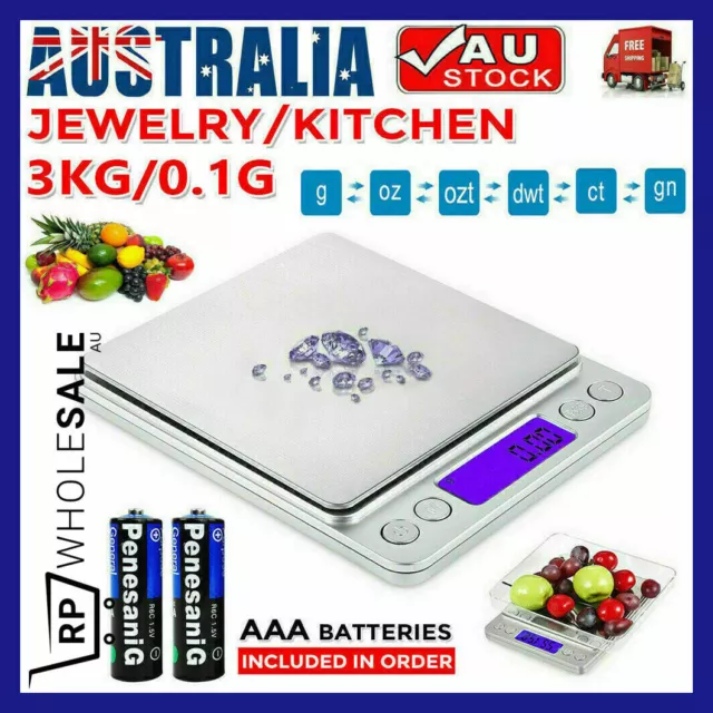 3kg/0.1g Kitchen Digital Scale LCD Electronic Balance Food Weight Postal Scales