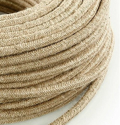 Câble électrique Vintage Torsadé Tissu Ivoire 100cm - Neuf Pour Lampadaire