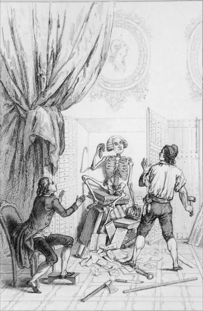 CARICATURE RÉVOLUTION FRANÇAISE - L'OMBRE de MIRABEAU - Gravure du 19e siècle