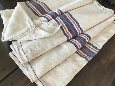 Rustic Antique French grain olive Feed Sack linen Soft timeworn patches Mono PL