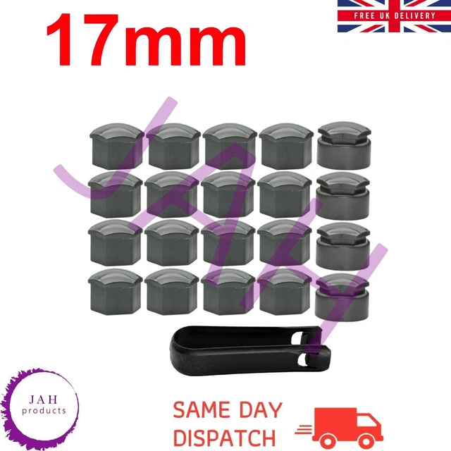 MGF Lot De 20 Cache-écrous De Roue En Plastique Chromé 33 Mm Pour